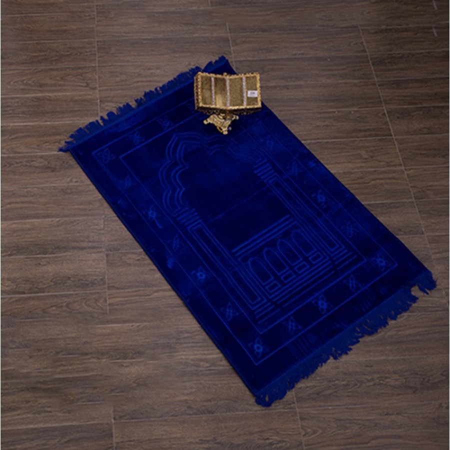 Blue Val-vet Foam Quilted Jai namaz / Prayer Rug / Prayer Mat FPM-10-05